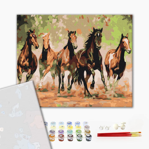 Premium malowanie po numerach Stado koni (PBS8288)