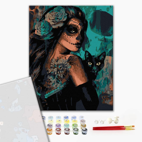 Premium malowanie po numerach Pani Halloween (PBS52659)