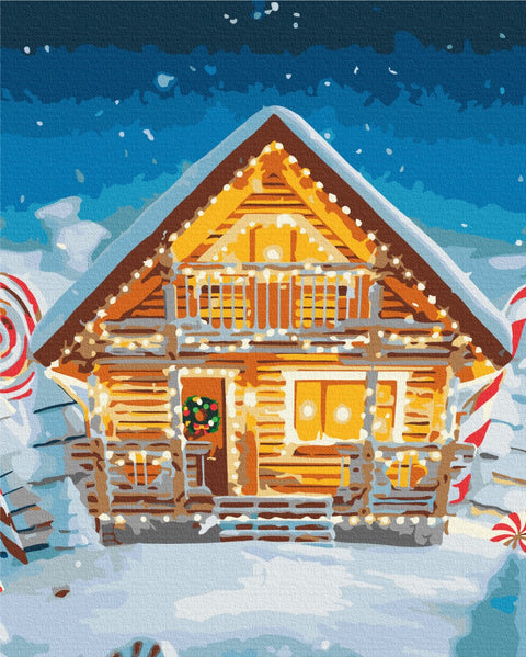 Premium malowanie po numerach Bajeczny dom noworoczny (PBS52782)