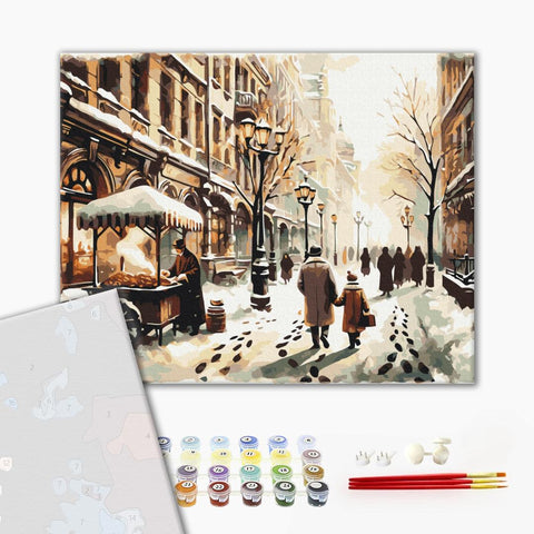 Premium malowanie po numerach Winterliche Stadt (PBS53844)