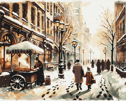 Premium malowanie po numerach Winterliche Stadt (PBS53844)