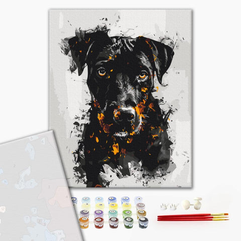 Premium malowanie po numerach Ognisty pies (PBS53929)