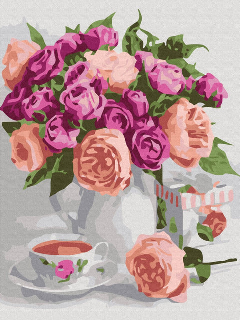 Premium malowanie po numerach Fioletowa martwa natura (PBS51451)