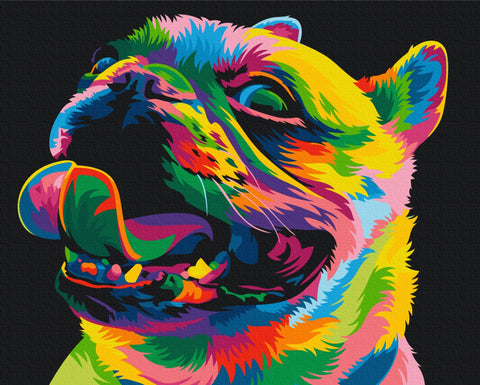 Premium malowanie po numerach Tęczowy pies (PBS51463)