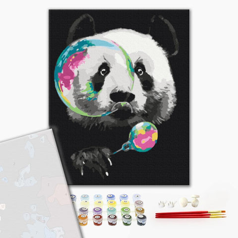 Premium malowanie po numerach Panda z bąbelkiem (PBS51494)