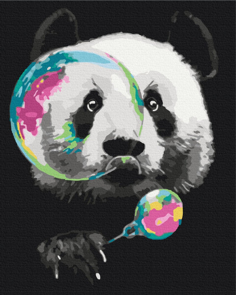 Premium malowanie po numerach Panda z bąbelkiem (PBS51494)
