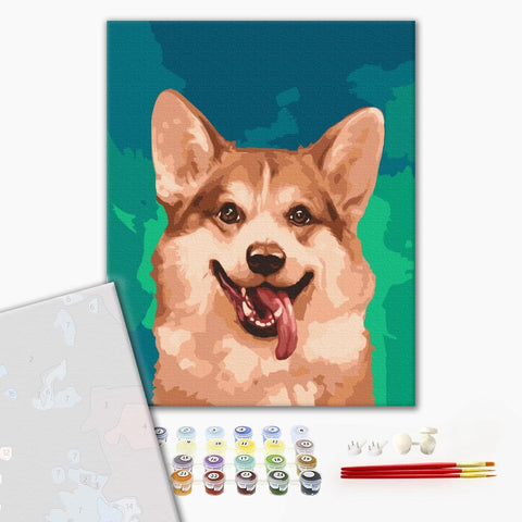 Premium malowanie po numerach Corgi w kolorach (PBS51519)