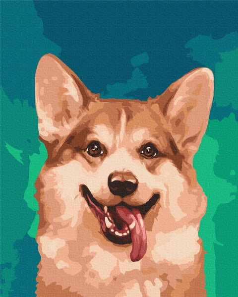Premium malowanie po numerach Corgi w kolorach (PBS51519)