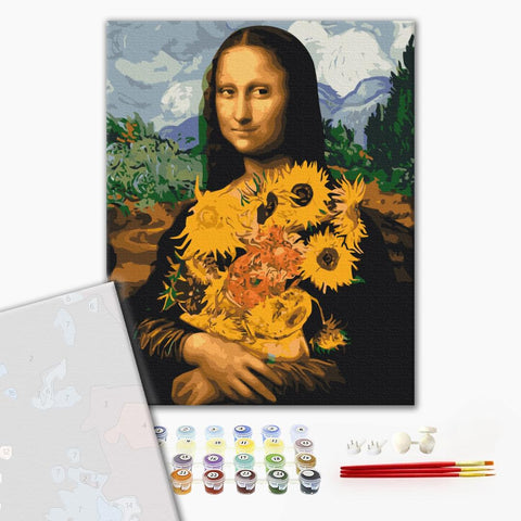 Premium malowanie po numerach Mona Lisa ze słonecznikami (PBS51605)