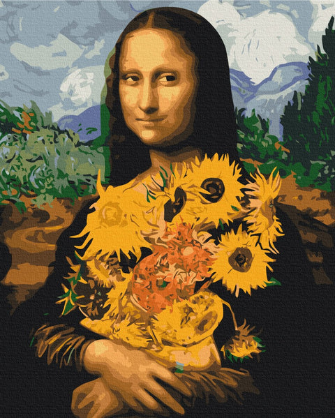 Premium malowanie po numerach Mona Lisa ze słonecznikami (PBS51605)