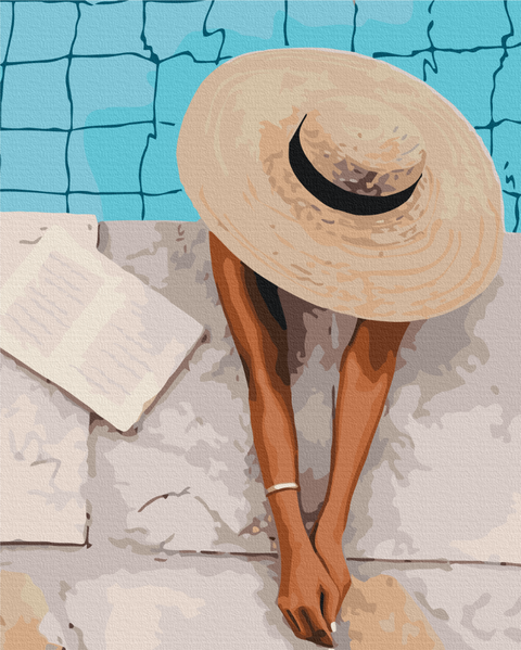 Premium malowanie po numerach Lato w kapeluszu (PBS51750)