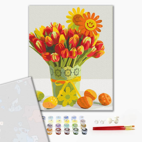 Premium malowanie po numerach Wielkanocne tulipany (PBS51849)