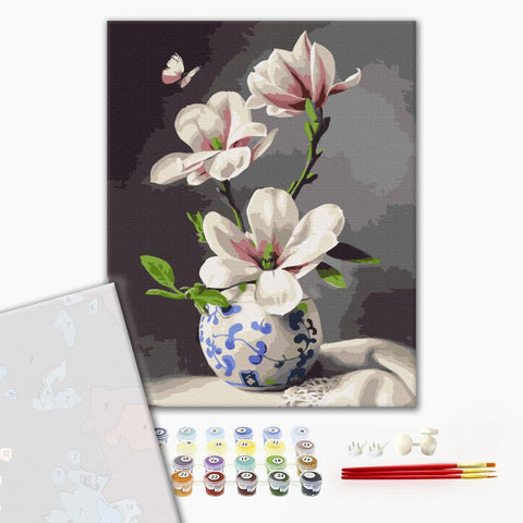Premium malowanie po numerach Martwa natura z orchideą (PBS51906)