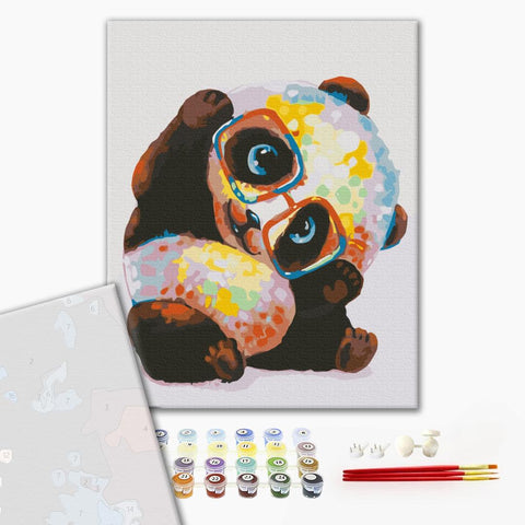 Premium malowanie po numerach Tęczowa panda (PBS52172)