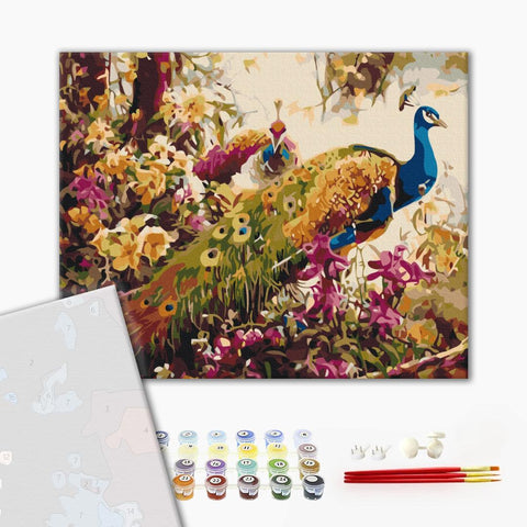 Premium malowanie po numerach Kwitnące Pawie (PBS52197)