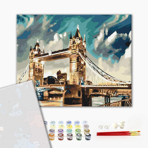 Premium malowanie po numerach Londyn w chmurach (PBS52223)