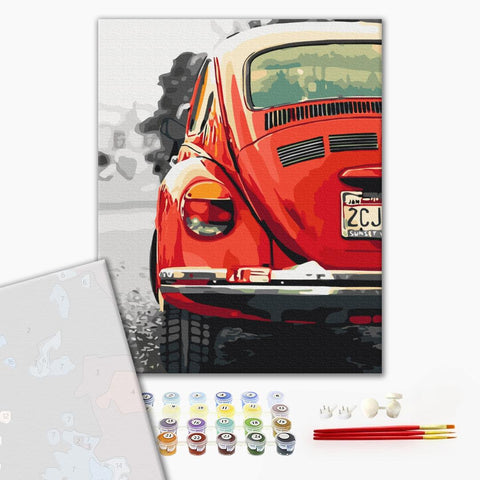 Premium malowanie po numerach Czerwony Retro. (PBS52404)