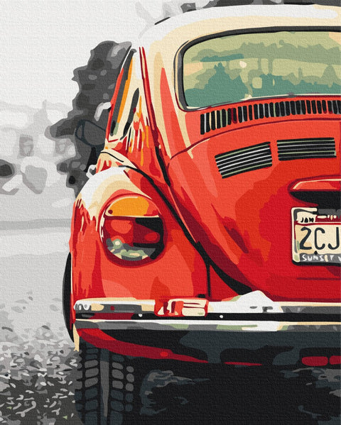 Premium malowanie po numerach Czerwony Retro. (PBS52404)