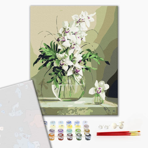 Premium malowanie po numerach Storczyki w wazonie (PBS21177)