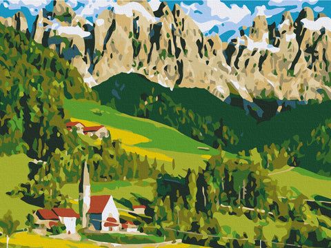Premium malowanie po numerach Dom w Alpach (PBS21692)