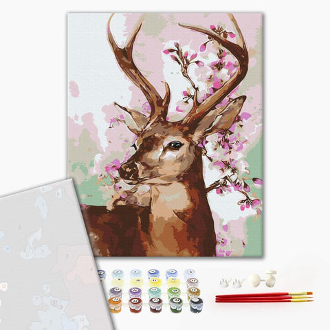 Premium malowanie po numerach Jeleń i Sakura (PBS258)