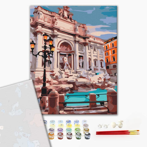 Premium malowanie po numerach Fontanna di Trevi Rzym (PBS29709)