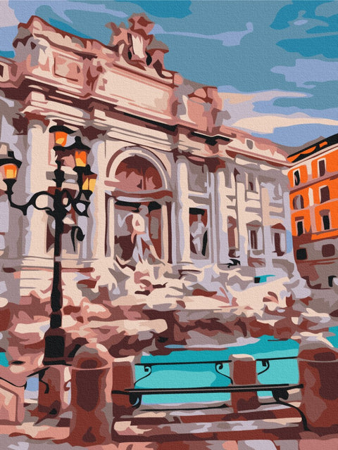 Premium malowanie po numerach Fontanna di Trevi Rzym (PBS29709)