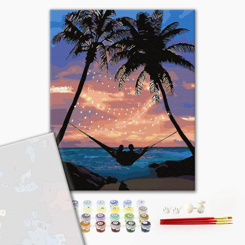 Premium malowanie po numerach Romantyczne spotkanie na wyspach (PBS30579)