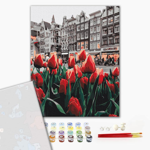 Premium malowanie po numerach Tulipany Amsterdamu (PBS34169)