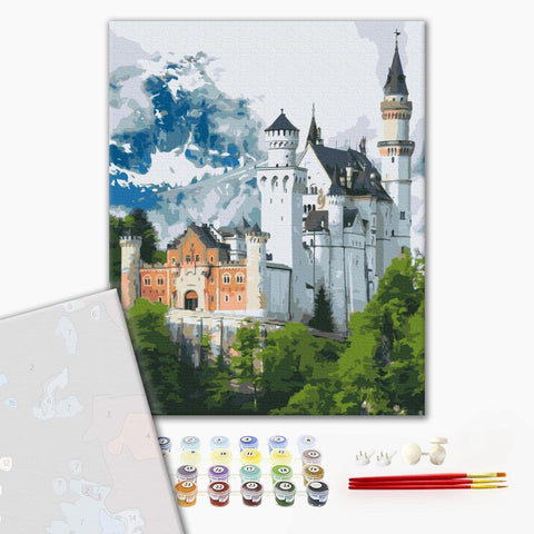 Premium malowanie po numerach Zamek Neuschwanstein (PBS34842)