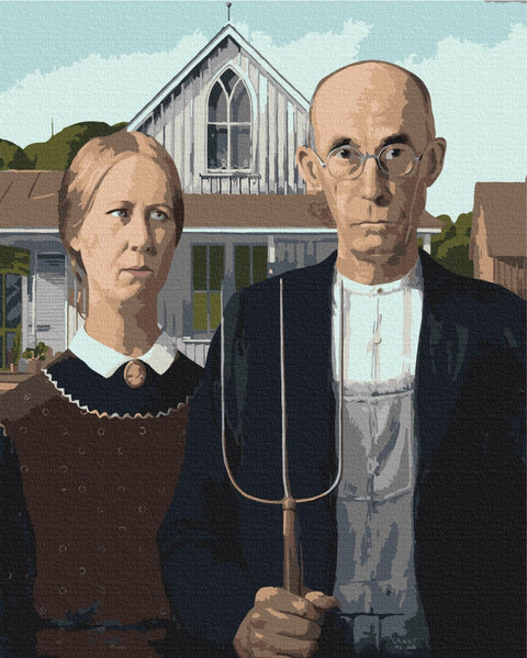 Premium malowanie po numerach "Gotyka Amerykańska" Grant Wood (PBS36702)