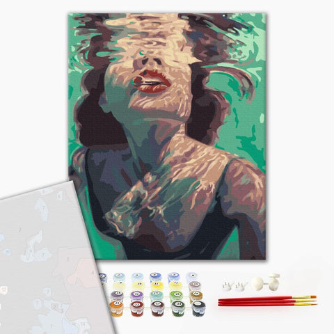 Premium malowanie po numerach Dziewczyna pod wodą (PBS38459)