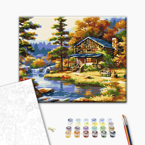 Malowanie po numerach Dom nad jeziorem (RBS51963)