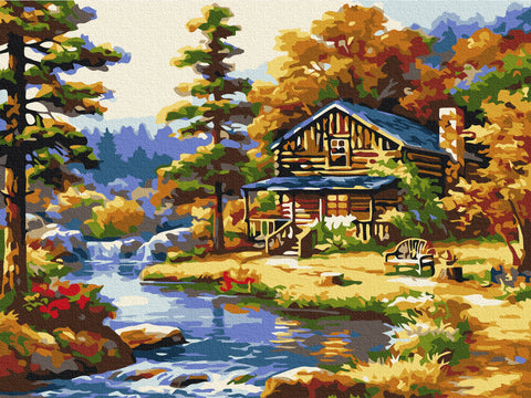Malowanie po numerach Dom nad jeziorem (RBS51963)