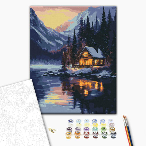 Malowanie po numerach Zimowy zachód słońca (RBS1023)