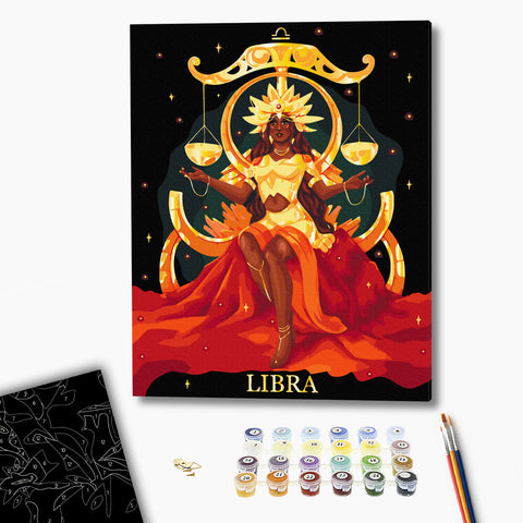 Malowanie po numerach na czarnym płótnie Libra © Solomiya Kovalchuk (BSB0033)