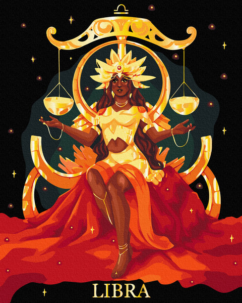 Malowanie po numerach na czarnym płótnie Libra © Solomiya Kovalchuk (BSB0033)