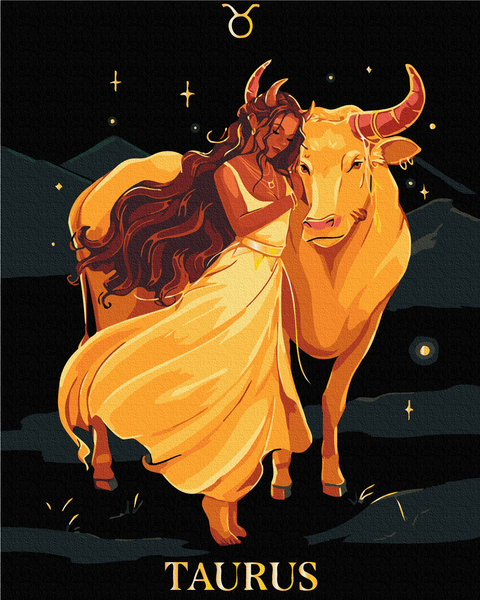 Malowanie po numerach na czarnym płótnie Taurus © Solomiya Kovalchuk (BSB0036)