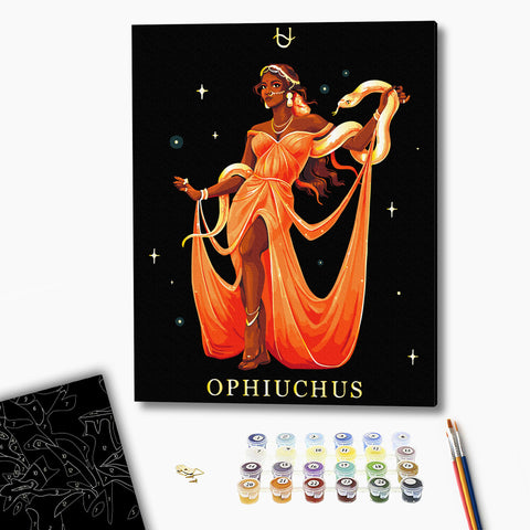 Malowanie po numerach na czarnym płótnie Serpentine © Solomiya Kovalchuk (BSB0045)