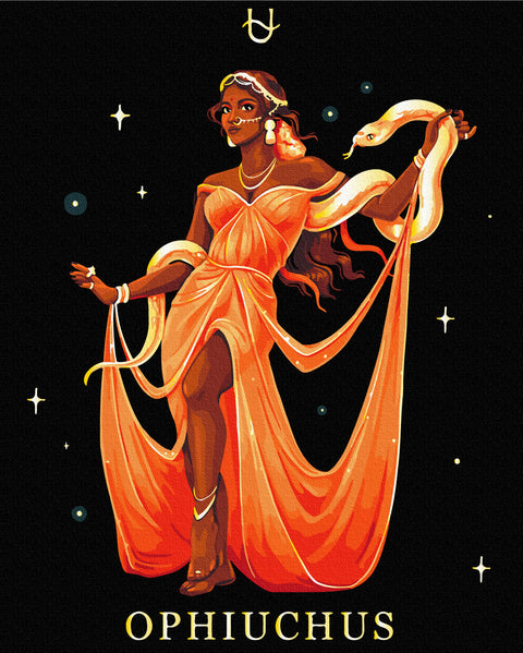 Malowanie po numerach na czarnym płótnie Serpentine © Solomiya Kovalchuk (BSB0045)