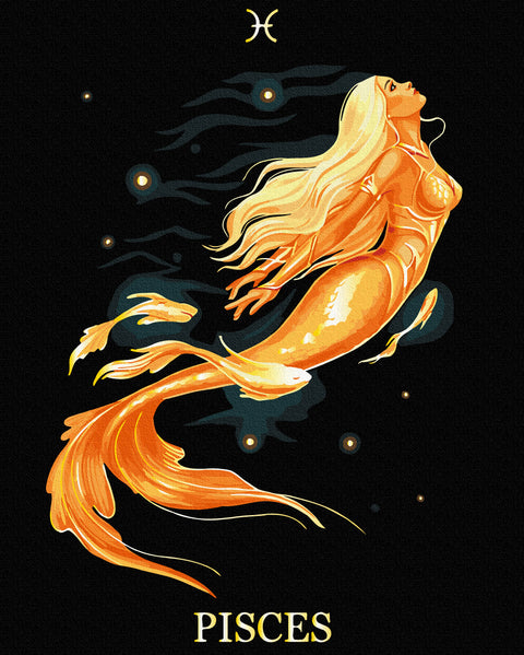 Malowanie po numerach na czarnym płótnie Ryby © Solomiya Kovalchuk (BSB0039)