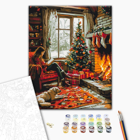 Malowanie po numerach Przytulność zimowego wieczoru (BS54208)