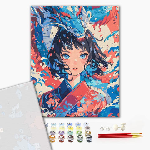 Premium malowanie po numerach Dziewczyna, która stała się smokiem (PBS54078)