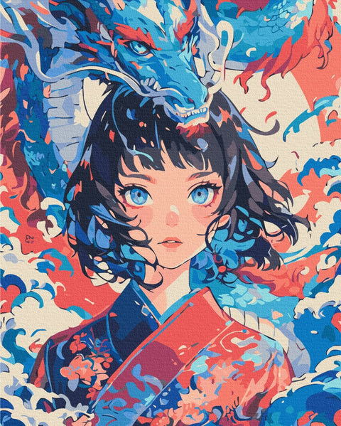 Premium malowanie po numerach Dziewczyna, która stała się smokiem (PBS54078)