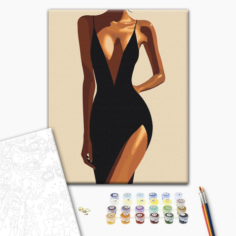 Malowanie po numerach Urok w kolorze czarnym (BS54246)