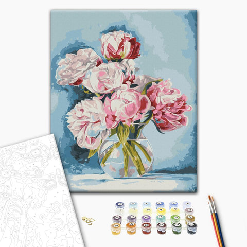 Malowanie po numerach Piwonie w wazonie © Iryna Ponna (BS54284)