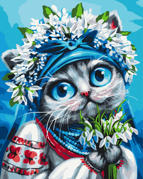 Malowanie po numerach Kot niosący wiosnę © Marianna Pashchuk (BS54258)