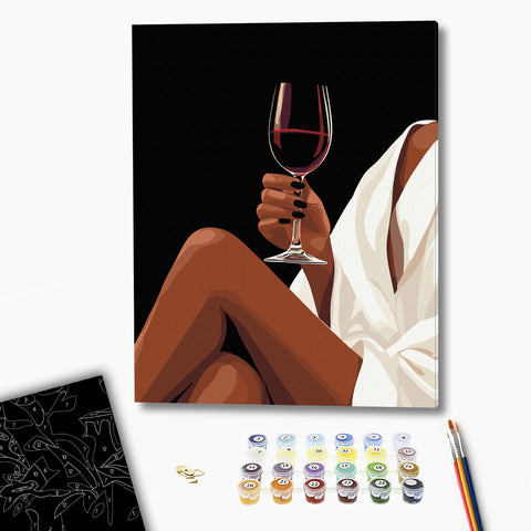 Malowanie po numerach na czarnym płótnie Wyrafinowana przyjemność (BSB0051)