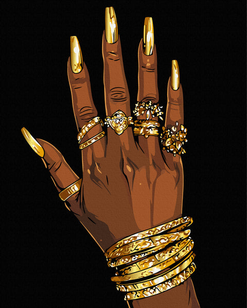 Malowanie po numerach na czarnym płótnie Blask luksusu (BSB0050)