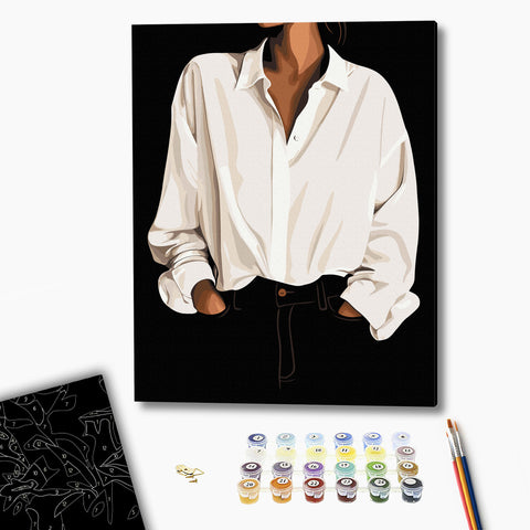 Malowanie po numerach na czarnym płótnie Elegancka prostota (BSB0052)